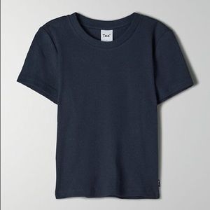 Aritzia TNA Ribbed T-Shirt Navy S